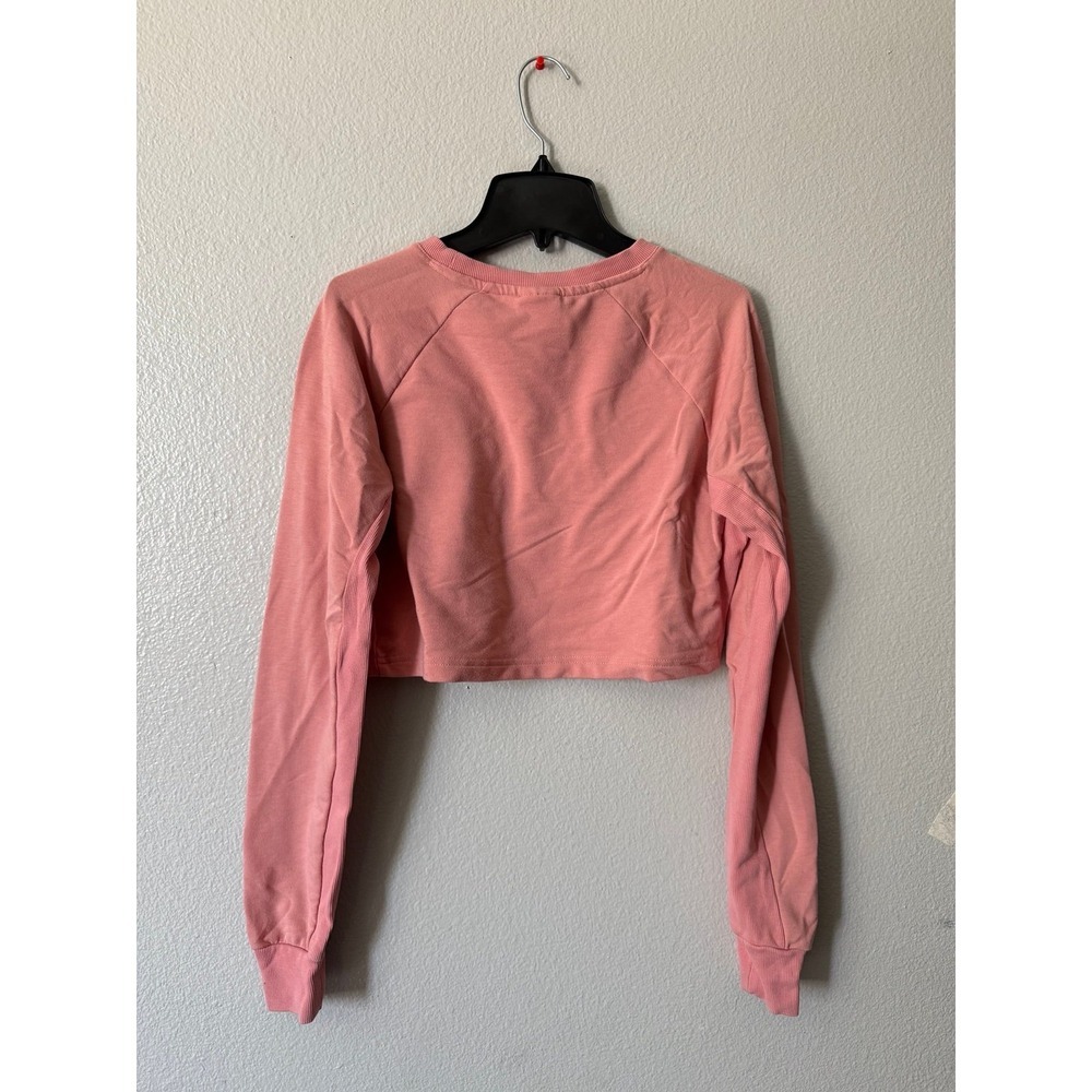 Gymshark Salmon Pink Cropped Sweatshirt Small Athleisure Workout Pullover - Picture 7 of 7